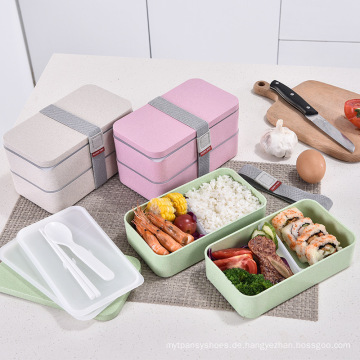 Reisschuppen Pflanzenfaser Bento Kisten Ökofreundliche Lunchbox Unzerbrechliche Bio -Lebensmittelverpackung Lunchbox